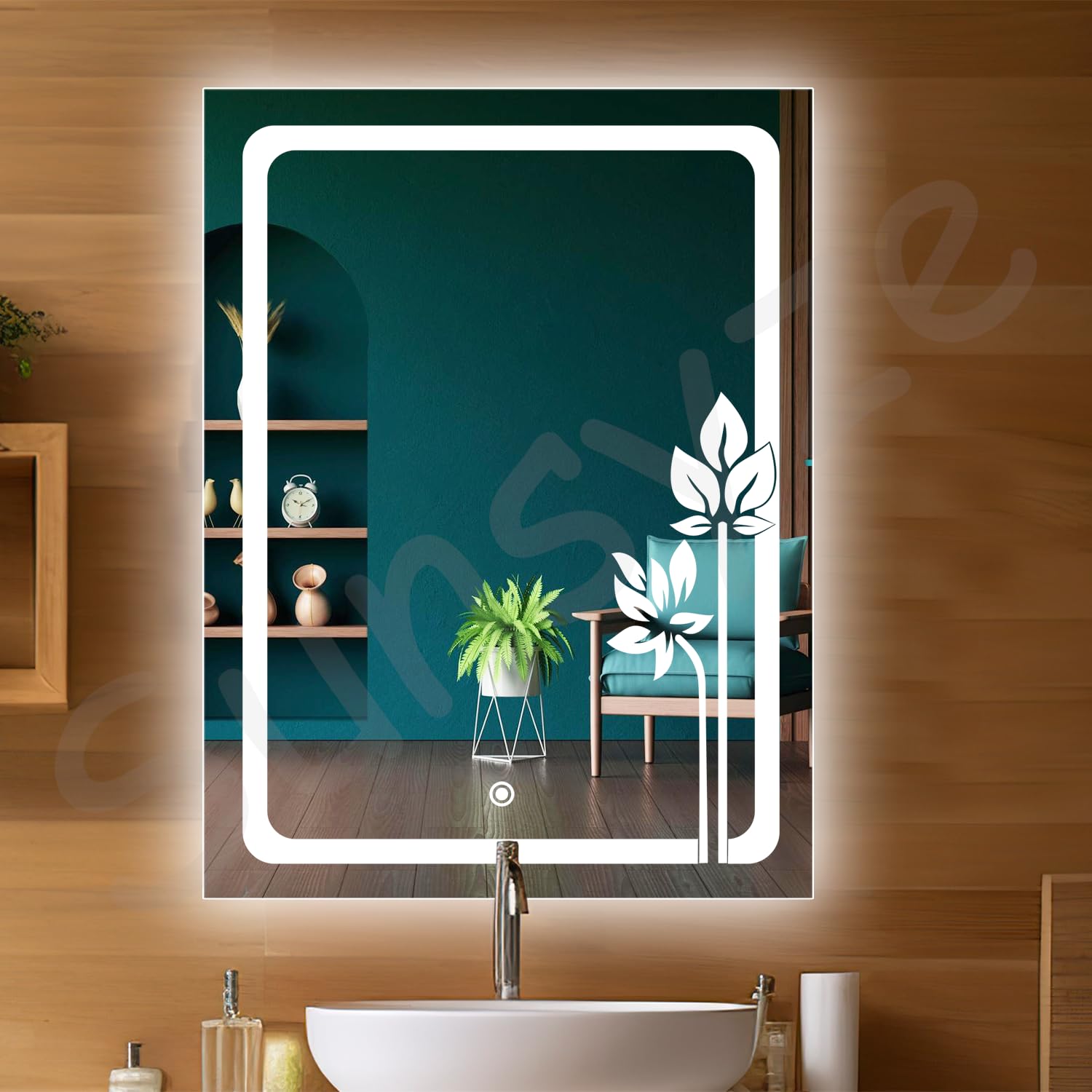 Sunsyze� Rectangular Led Mirror for Bathroom | Bath Mirror with Led Lights, Living Room, Hall, Make up Room and Washbasin | 24x30 inch | Unframed-image-7