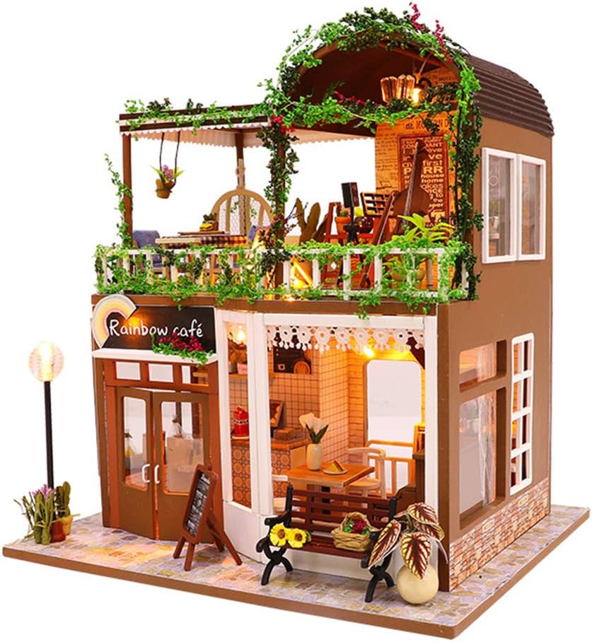 値引き 3dパズル木造住宅モデルdiy組み立てミニチュアドールハウス手作り家具キットledオルゴール付きクリエイティブ誕生日ギフト絶妙なグッズ