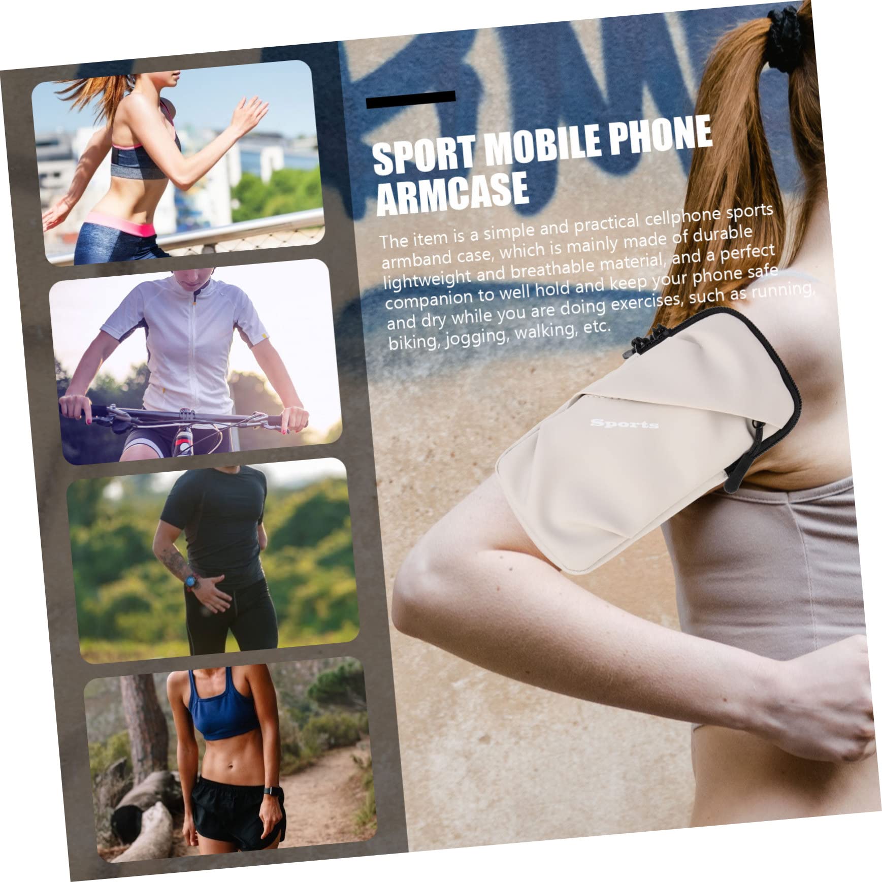 OSALADI 3pezzi Borsa Per Telefono Da Braccio Per Sport Per Corsa Materiale Traspirante e Resistente Adatta Per Smartphone Di Diverse Perfetta Per Allenamenti All Aperto