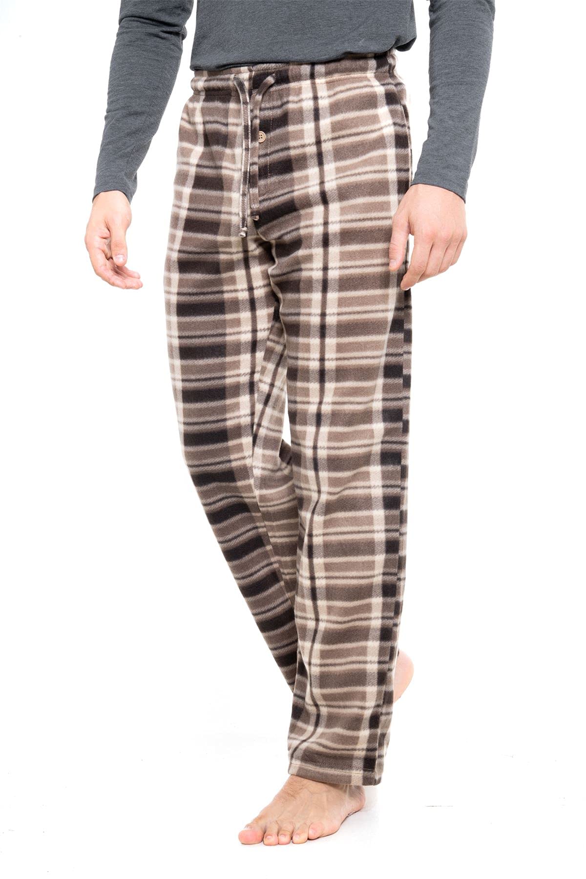 Style It Up Mens Polar Fleece Lounge Pants (BEIGE-BROWN, M)