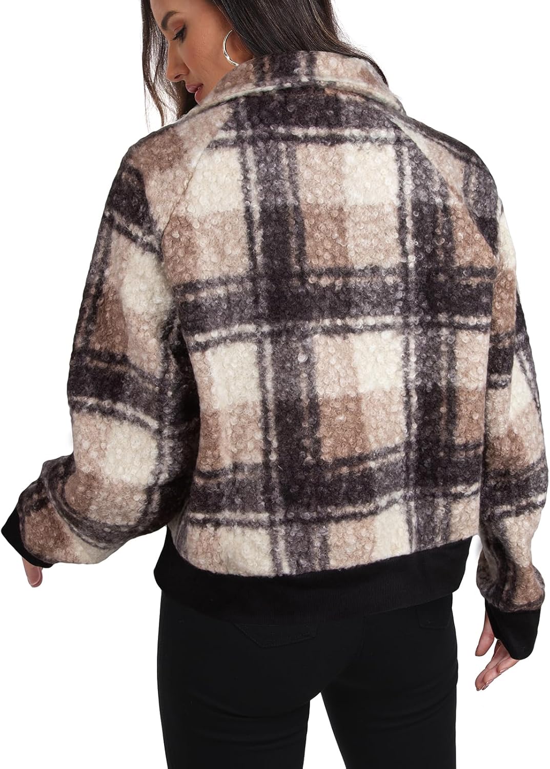 SeSe Code Womens Oversized Half Zip Sweatshirt Long Sleeve Cozy Fleece Pullover Hoodie Casual with Pockets & Thumb Holes - Image 4