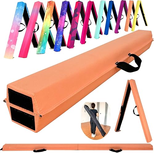 Miniatura 96 de MARFULA Viga de gimnasia plegable de 6 pies, 8 pies y 9 pies, haz de equilibrio de espuma – Extra firme – Cubierta de gamuza – Parte inferior verde