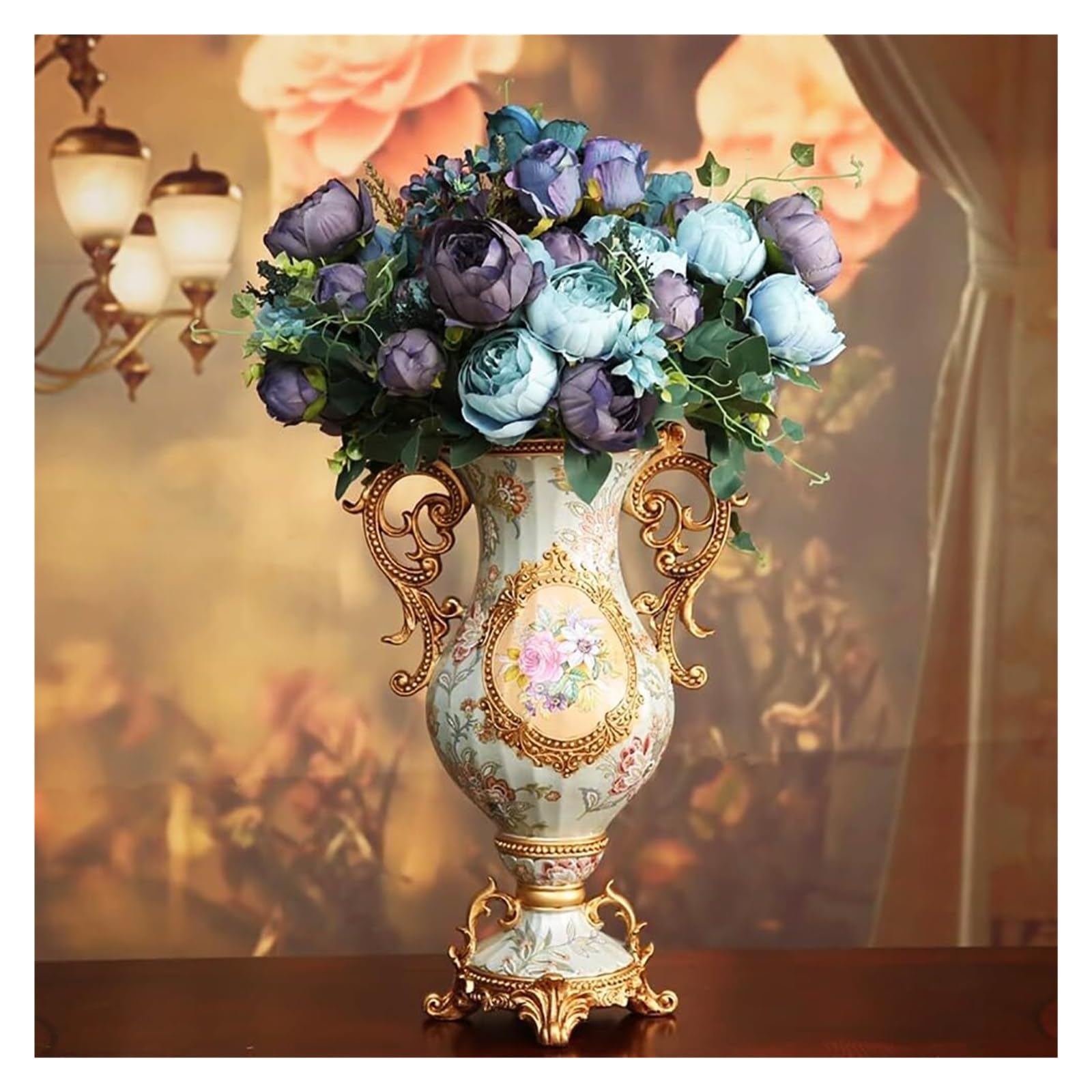 Vase décoratif doré élégant de style européen pour offrir en cadeau de crémaillère