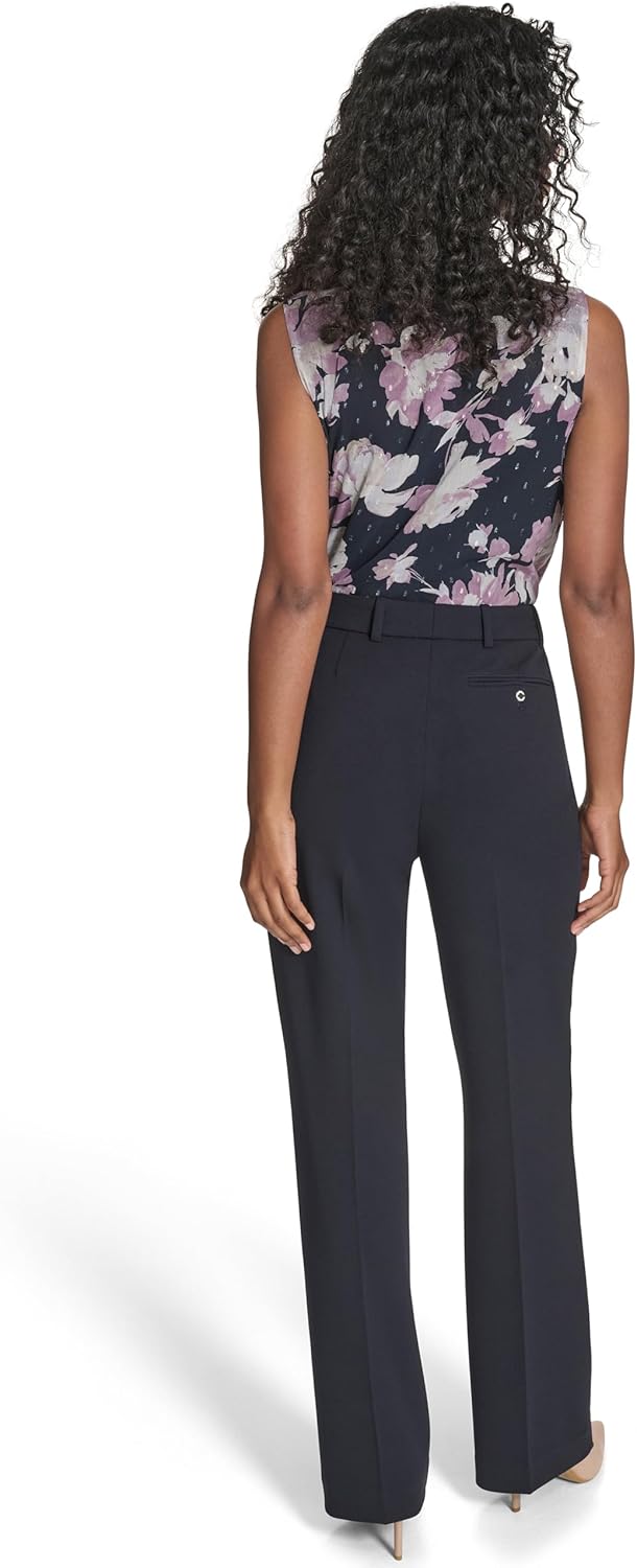Calvin Klein Womens Classic Fit Straight Leg Lux Suit Pant - Image 5