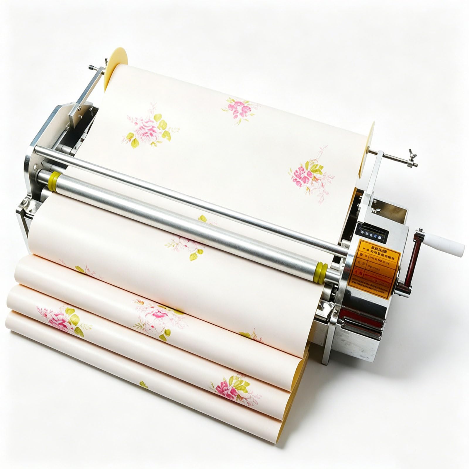 JOSBY 70cm Wallpaper Operated Glue Applicator, 15l Stainless Steel Coater Wallpaper Paste Machine, Hand-cranked Gluing Machine, Working Range 75cm, Adjustable Thickness, For Gumming, Starching