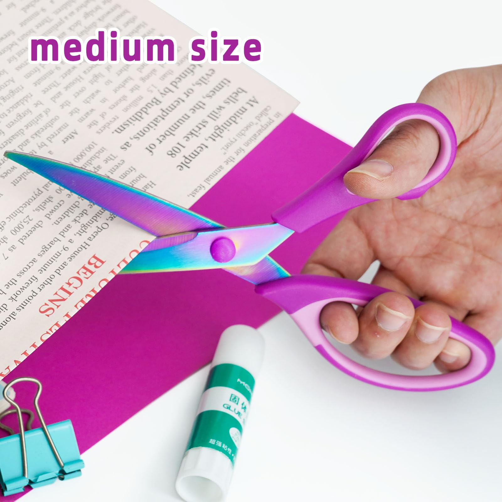 Paquete de tijeras para manualidades, tijeras de costura con cuchillas afiladas de acero inoxidable y asas suaves, juego de tijeras de tela multiusos, ideal para manualidades, costura, artes