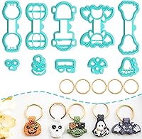 Tainsky Halloween Polymer Clay Keychain Cutters - 10 Shapes, 0.4mm Precision Edge for Earrings & Jewelry Crafts