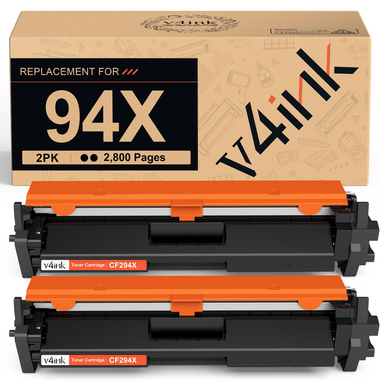 Amazon | V4INK 2パック 互換トナーカートリッジ HP 94X 94A CF294X