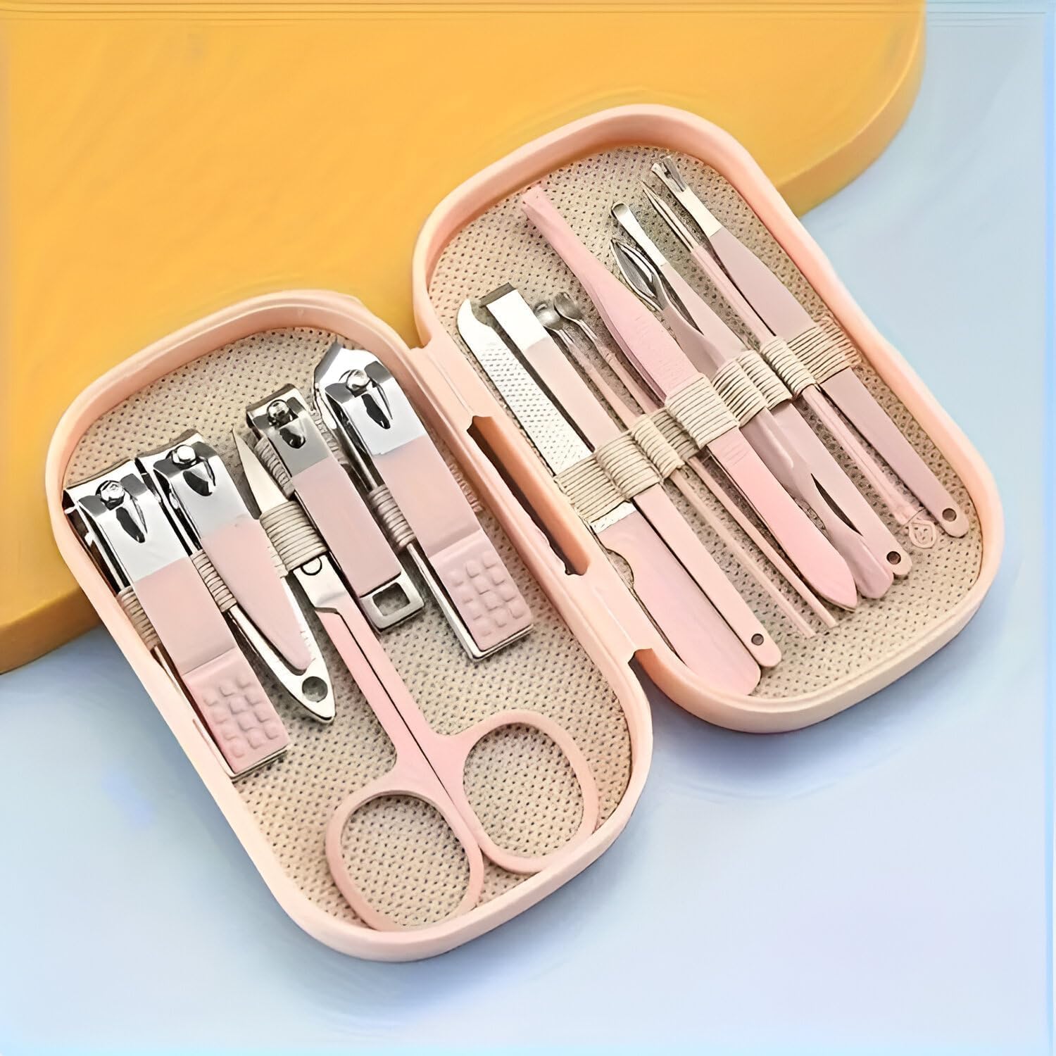 ELEGAR 16 pcs Stainless Steel Nail Care Tools Manicure Set Professional Nail Clippers Pedicure Kit 1 Grooming Kit with Luxurious Travel Leather Case for Men Women (14 in 1)