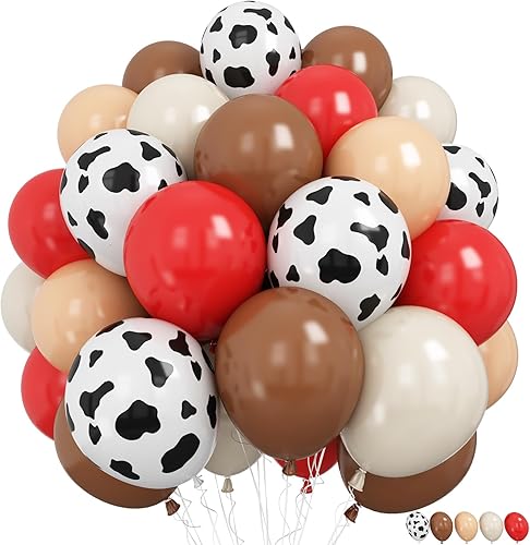 Miniatura 14 de Globos de Vaquera Rosa Polvoriento Sonrojado Rosa Marrón Canela Café Beige Arena Blanco Marfil Nude Retro Globos de Fiesta Globo con Estampado de