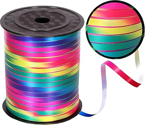 Miniatura 6 de BRZIKWT Cinta rizadora blanca de 500 yardas, hermosa cinta de envoltura de regalo, cintas brillantes de globos para regalo, arte de flores, globos