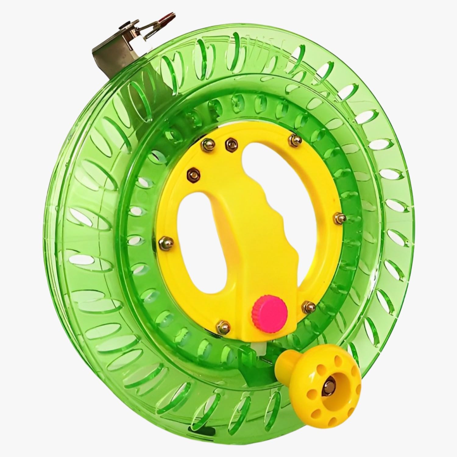 TLISMI High Strength Smooth Rotation Kite Flying Wheel 100% Cotton Thread Reel with Lock Durable Grip 400 Meter Kite Line Connector Large Handle Outdoor Kite Flying Winder for Kids and Adults (22cm)