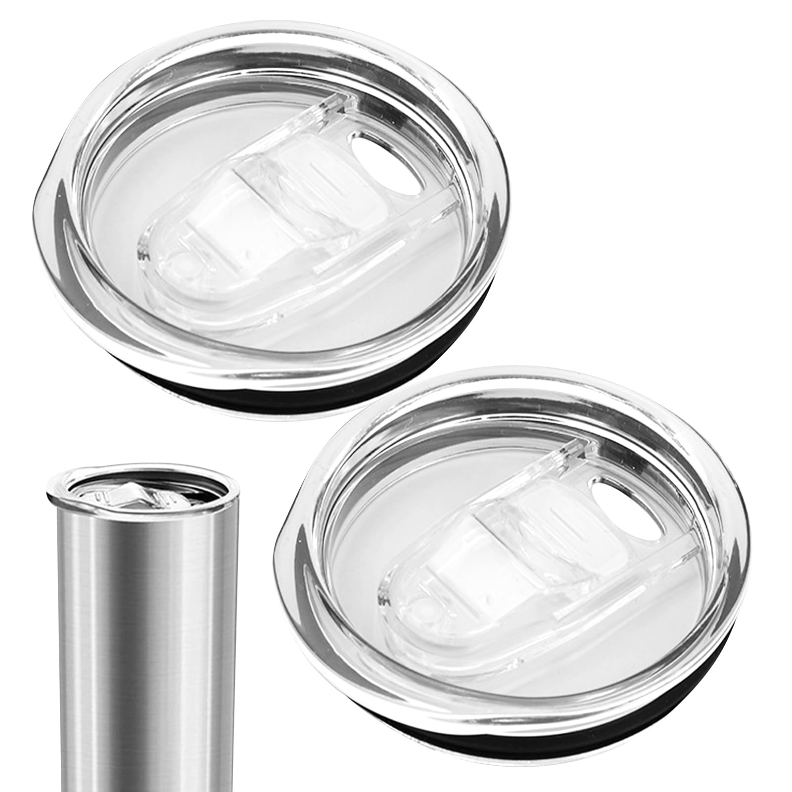 20 Oz Skinny Replacement Lids for Stainless Steel Tumbler Travel Cup, 2 Pcs Clear Plastic Tumbler Replacement Lids Spill Proof Durable Covers for Mouth Tumbler Cup