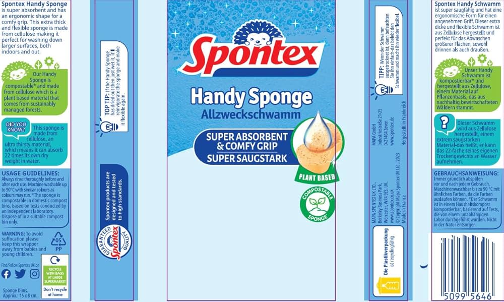 Amazon.com: Spontex Handy Sponge, Pack of 1 : Health & Household amazon-com-spontex-handy-sponge-pack-of-1-health-household