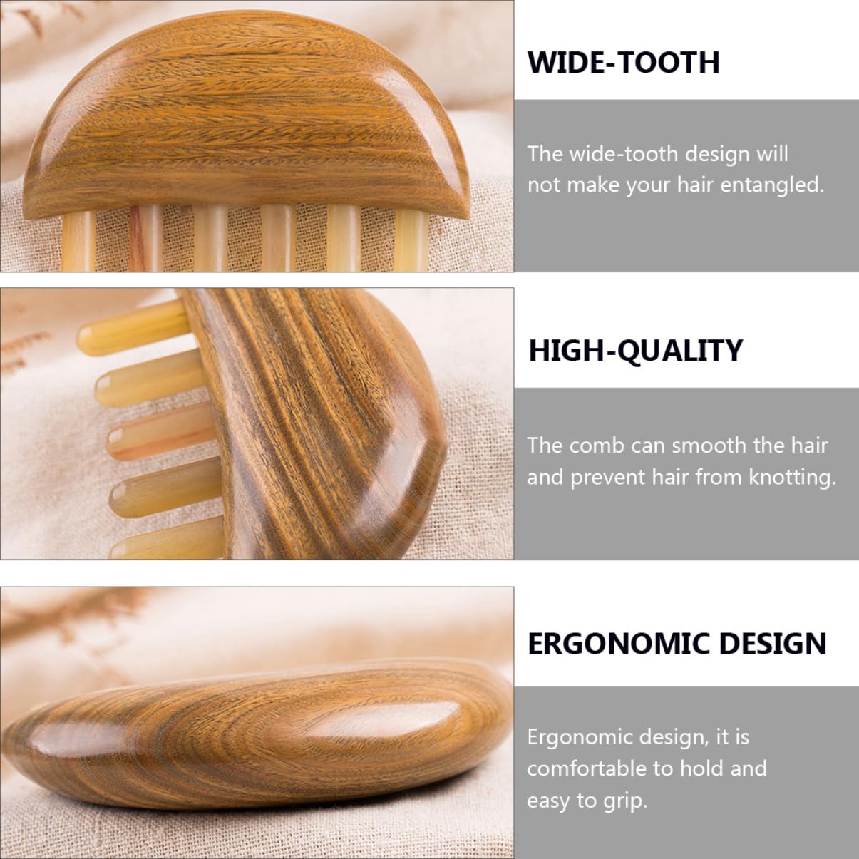 Homoyoyo Peigne à Dents Larges Pour Coiffure Lisse Cheveux Sans Emmêler Design Ergonomique Confortable Et Compact Pour Transport Facile
