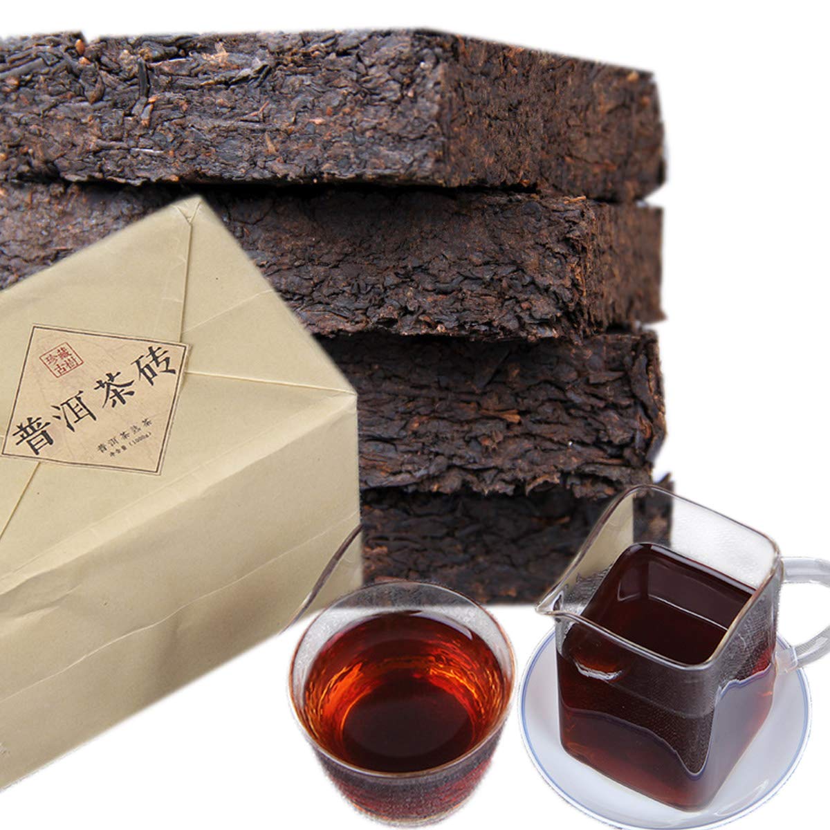 通用 1000g Puerh Tea Brick Reifer Tee Schwarzer Tee Isländischer Uralter Baum Yunnan Gesundes Getränk
