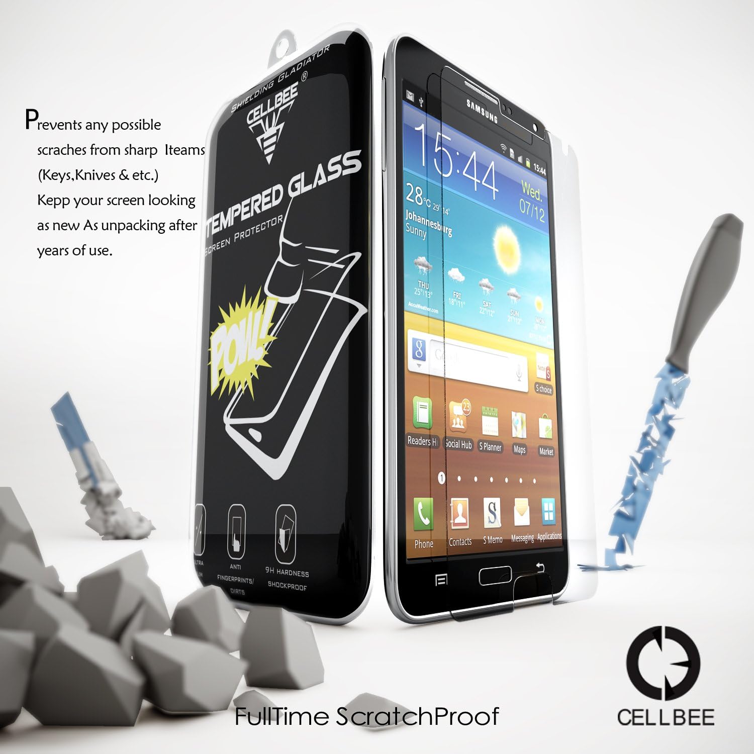 Galaxy Note 4 Screen Protector, CellBee [Shielding Gladiator] Samsung Galaxy Note 4 Premium High Definition Shockproof Clear Tempered Glass Screen Protector 0.3mm Thickness 2.5D Curved Edge for Samsung Galaxy Note 4