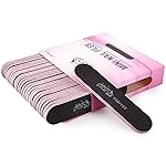 25PCS Mini Size PANA Professional Double Sided Nail Files - Black, 100/180 Grit - Emery Board Nail Buffering File Manicure Pedicure Nail Polisher Washable