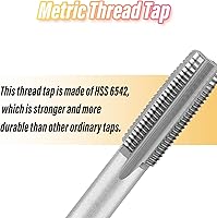 Vista 4 de Piutouyar Grifo de rosca métrica, HSS M12 x 0.049 in Rosca de metal, golpecito de rosca de mano derecha para máquina