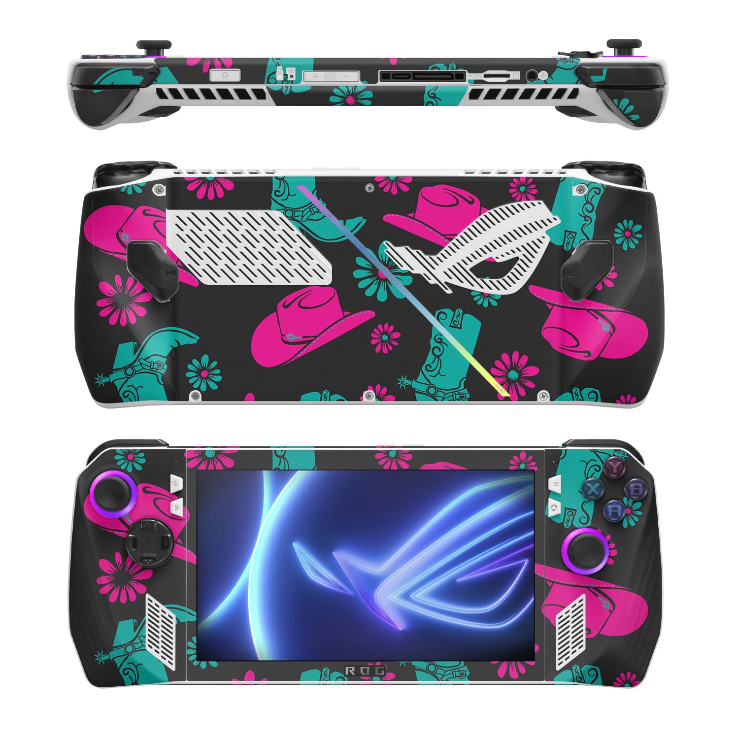 MightySkins Skin Compatible with Asus ROG Ally - Neon Cowgirl | Protective, Durable, and Unique Vinyl Decal wrap Cover | Easy to Apply, Remove, and Change Styles