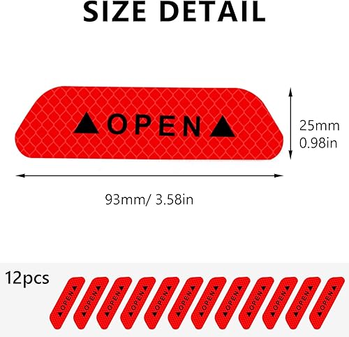 Miniatura 3 de Adhesivos reflectantes de advertencia abierta para puerta, visibilidad nocturna, cinta adhesiva de seguridad, decoración luminosa, cinta