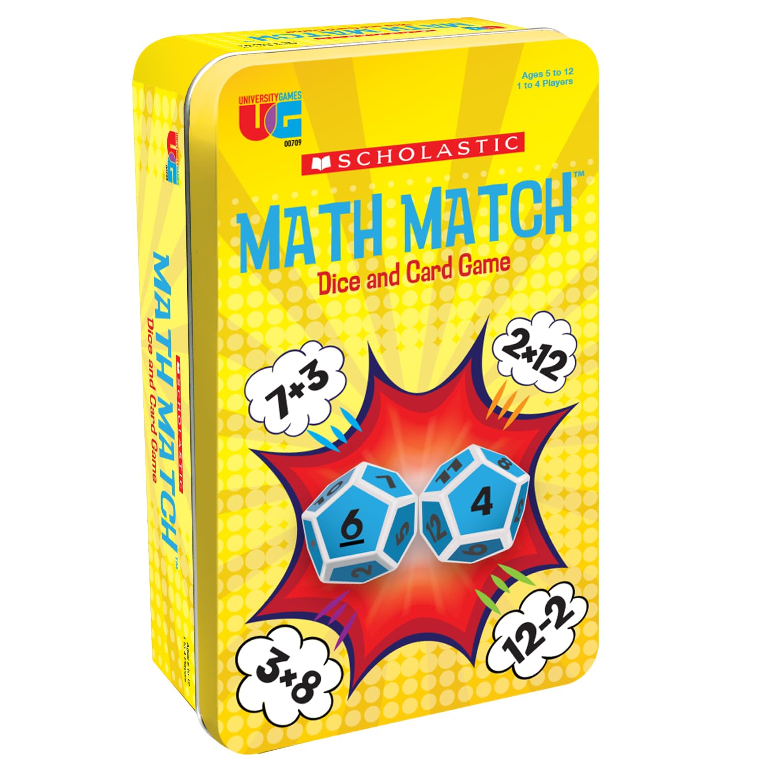 University Games, Scholastic Math Match Travel Dice Game, Mathematics Reinforcement Game for Kids, for 2 or More Players Ages 5 and Up
