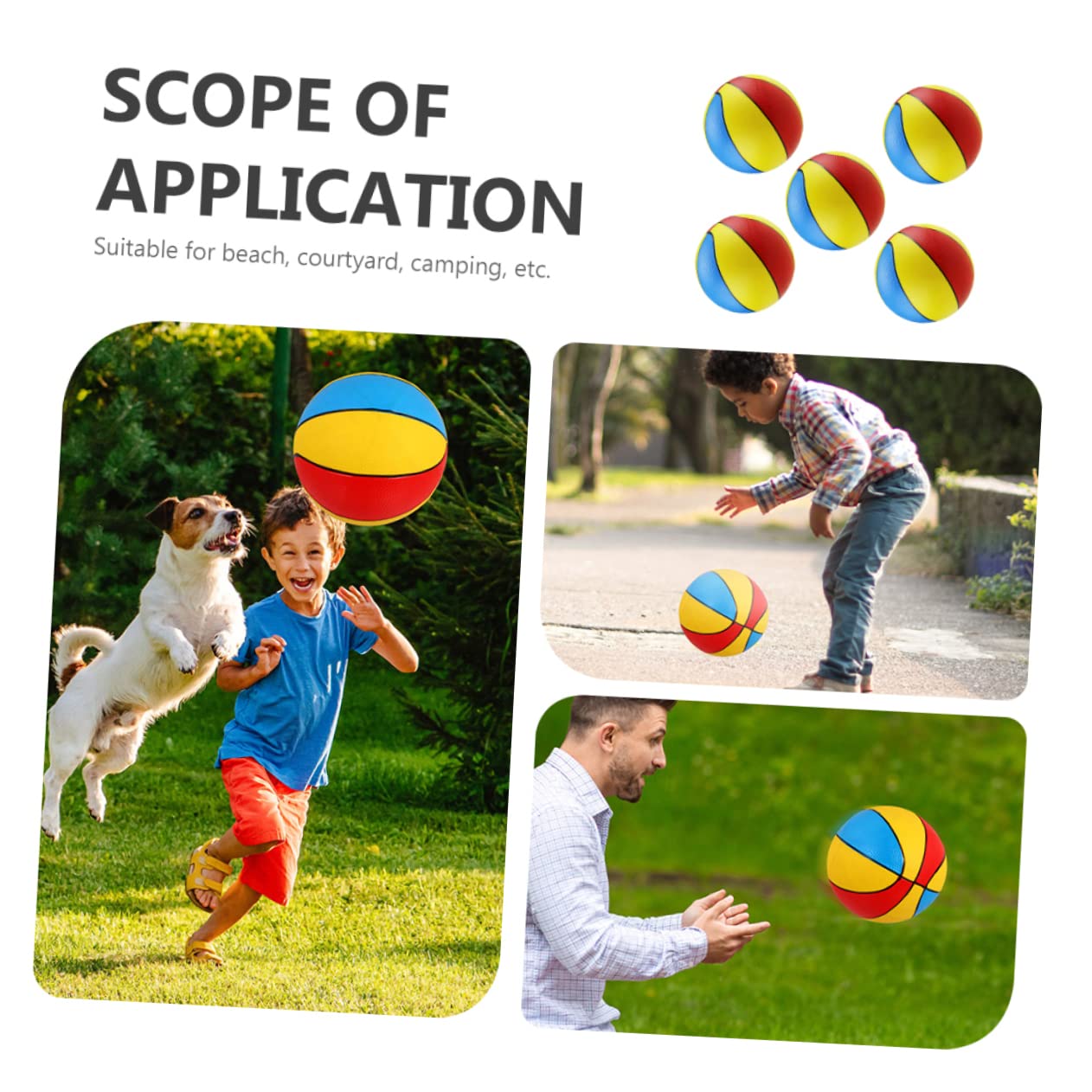 5 Pcs Balones de Playa Inflables de PVC, Juguetes de Playa para Niños, Bolas de Piscina para Fiesta de Verano y Actividades al Aire Libre