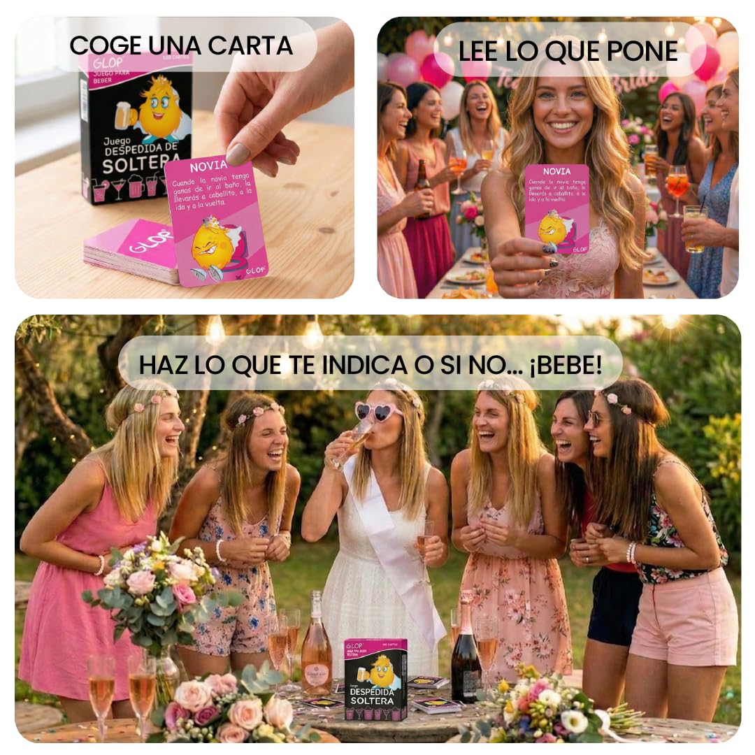 Glop Despedida de Soltera - Juego para Beber y Animar la Fiesta - Ideas Originales para la Novia - Bride to Be - Accesorios y Complementos - Artículos y Decoración para Despedida — view 5