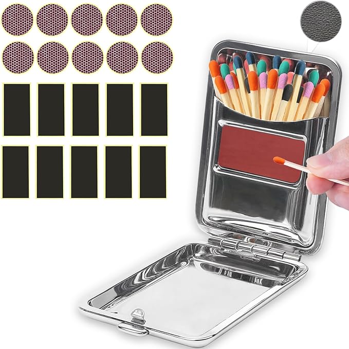 Amazon.com: FSYCMZ Metal Match Boxes with Stickers(20PCS Refill Pieces ...