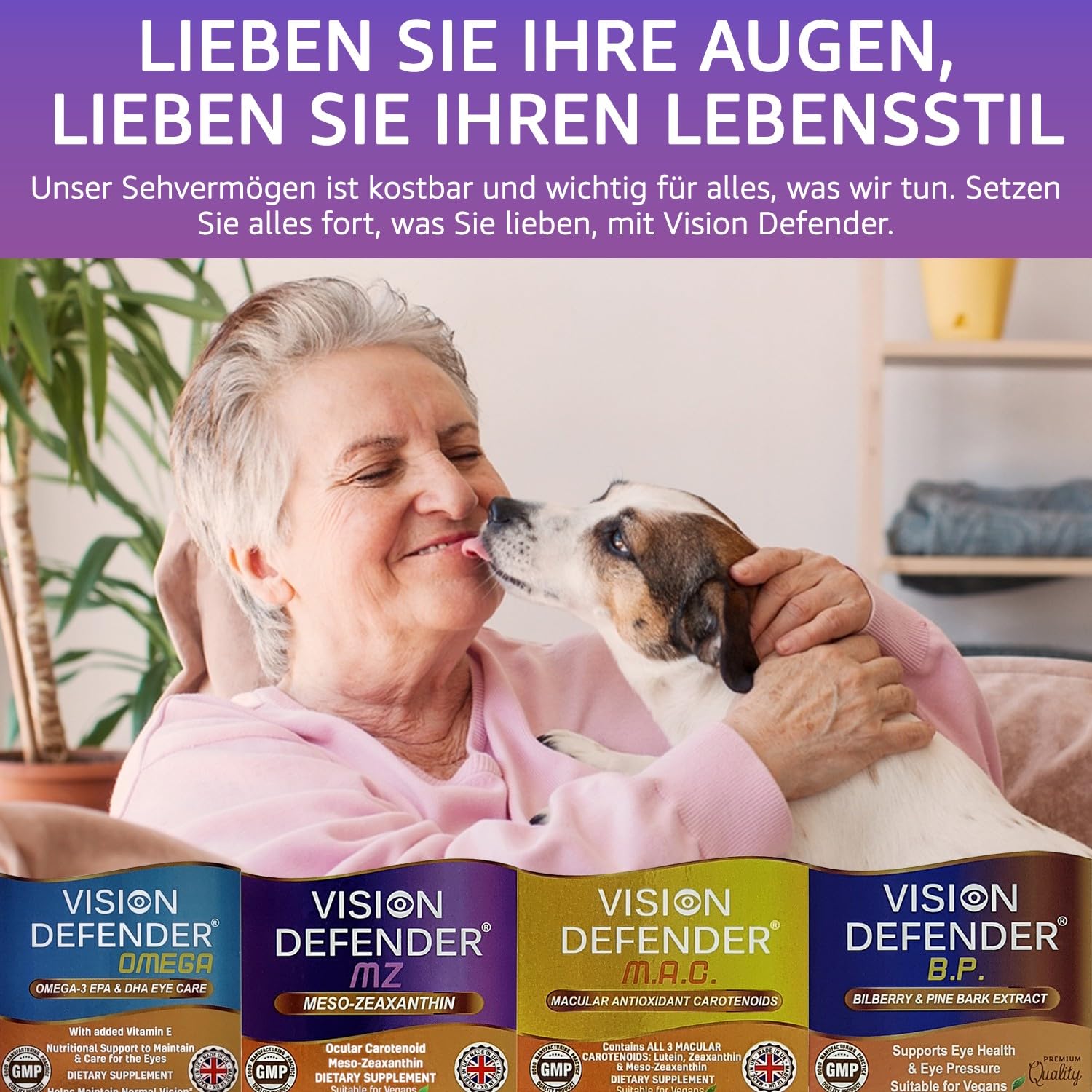 Vision Defender MZ Augengesundheit-Nahrungsergänzung – 10mg Meso-Zeaxanthin aus Tagetes-Extrakt – Antioxidatives Carotinoid für Sehunterstützung und Netzhauternährung – 90 Vegane Kapseln
