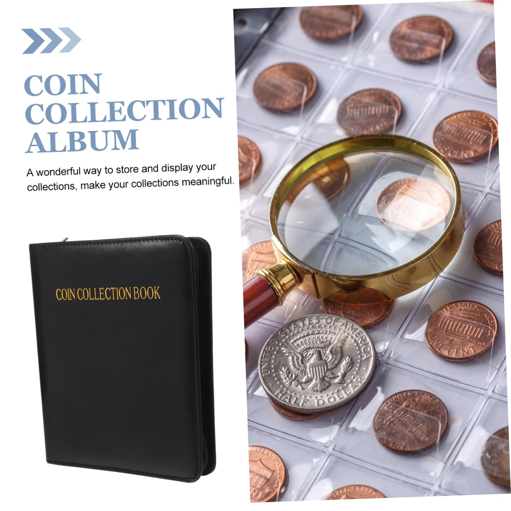 VILLCASE Album per Collezione di Monete Libro da Collezione Espositore per Monete Portatile e Leggero Pratico e Robusto Gettoni e Piccoli Distintivi