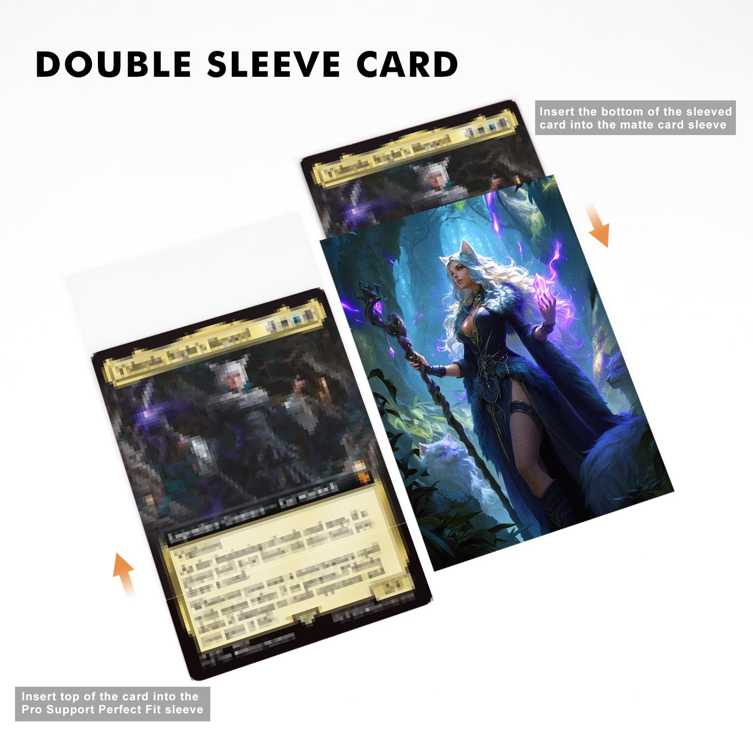 sleeve cards from top or bottom Amazon.com: Katomula 100 MTG Card Sleeves with 100 Inner Sleeve, Textured  Back Art Sleeves, Fit Standard Size Cards- Cat Warlock : Toys & Games