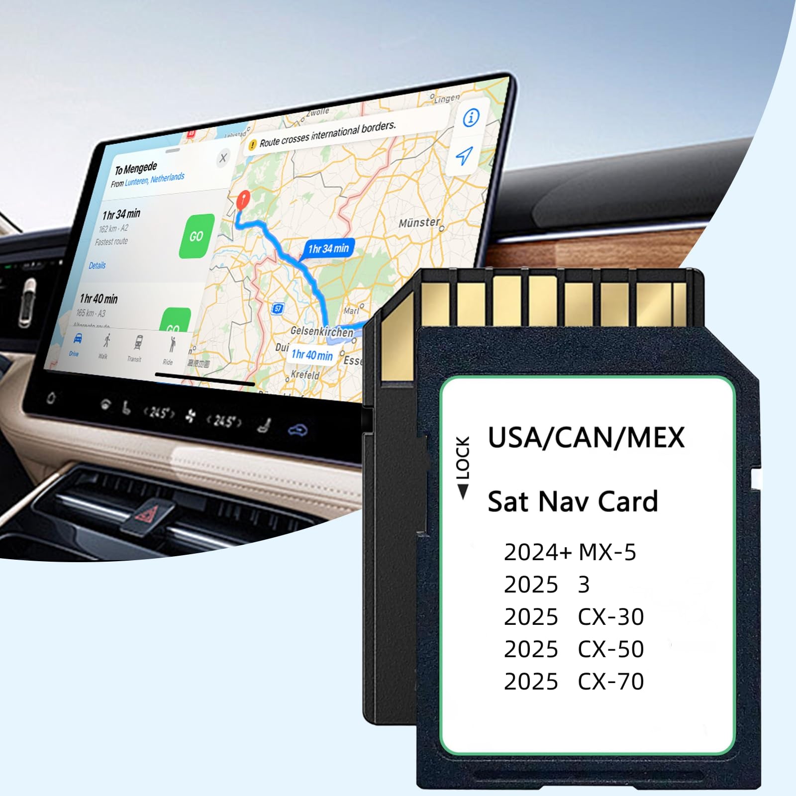 2025 Upgraded Navigation SD Card Map Compatible with 2024+ MX-5, 2025 3/ CX-30, 2025 CX-50 / CX-70 KR9D 66 EZ1, Latest Version Navigation SD Card Map USA/CAN/MX KR9D66EZ1