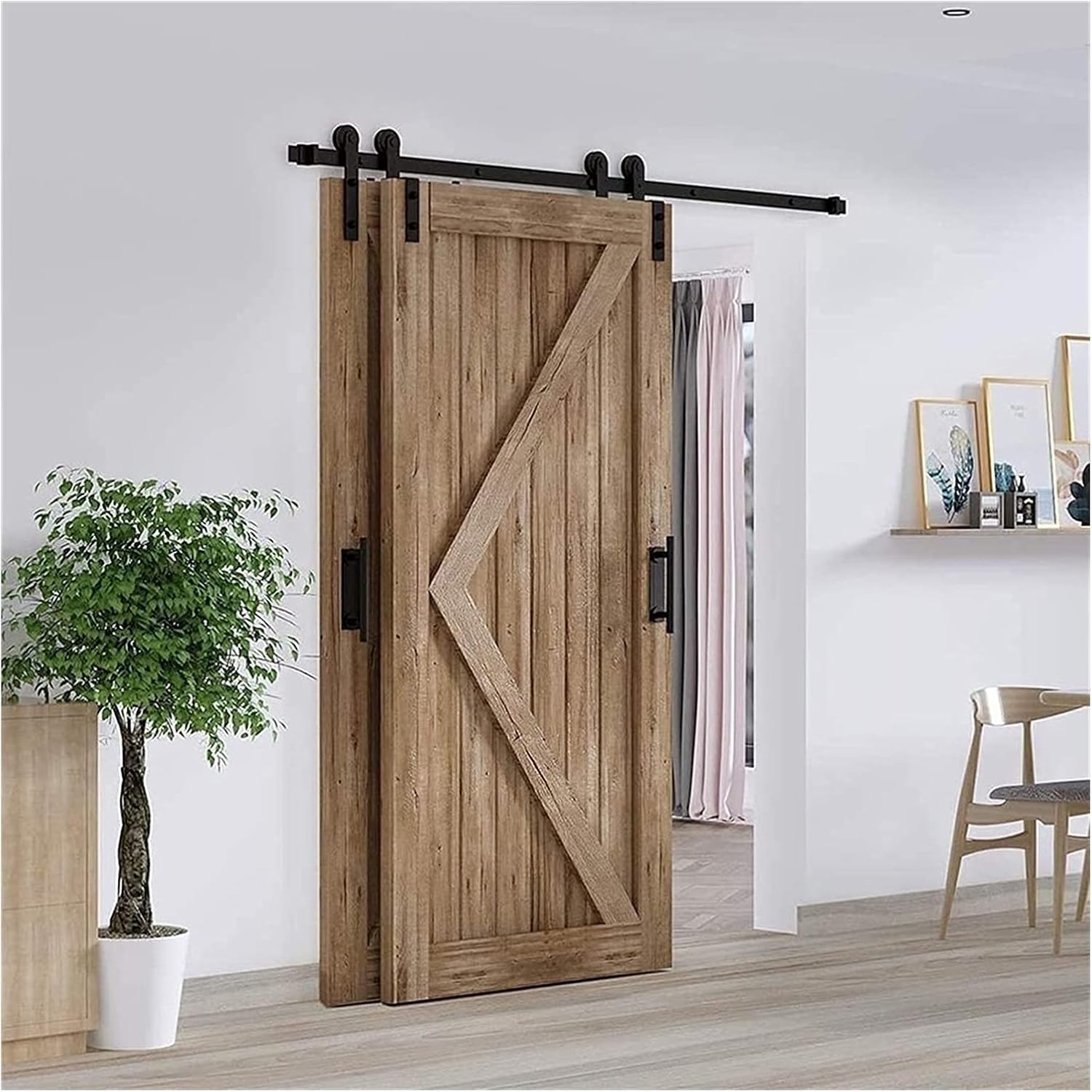 Sliding Barn Door Kit 5ft13ft, Bypass Sliding Barn Door