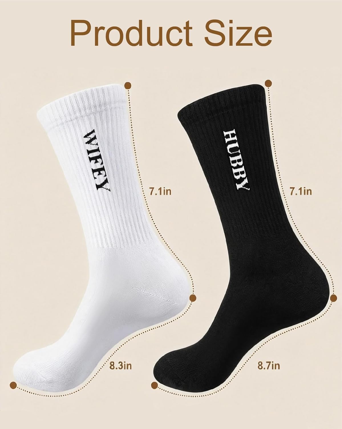 Couple Socks Set for Mr & Mrs, Engagement Gifts for Bride and Groom, Hubby and Wifey Wedding Gift Crew Socks - Image 5