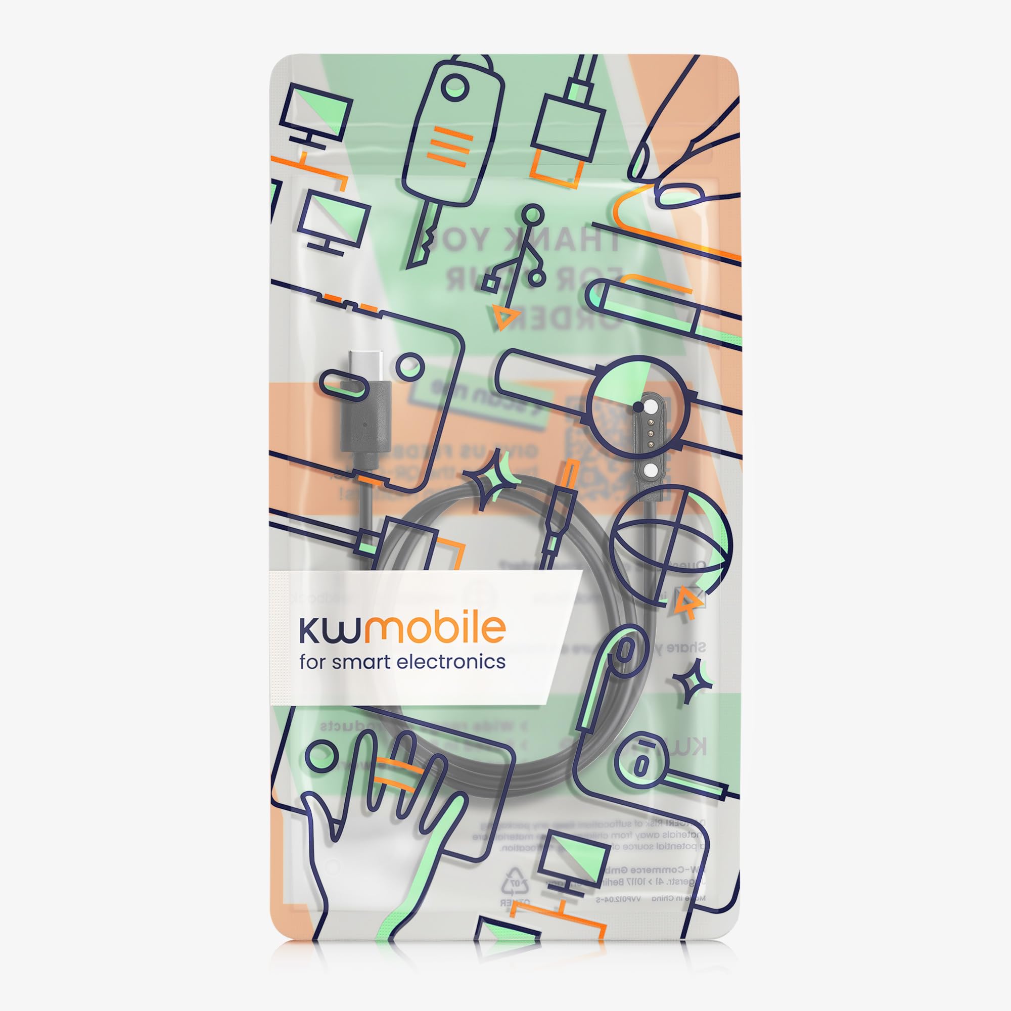 kwmobile Cable Compatible con PLAUD Note AI Voice Recoder Cargador - Cable de Carga para Grabadora de Voz con IA - 100 cm de Longitud con Puerto USB-C