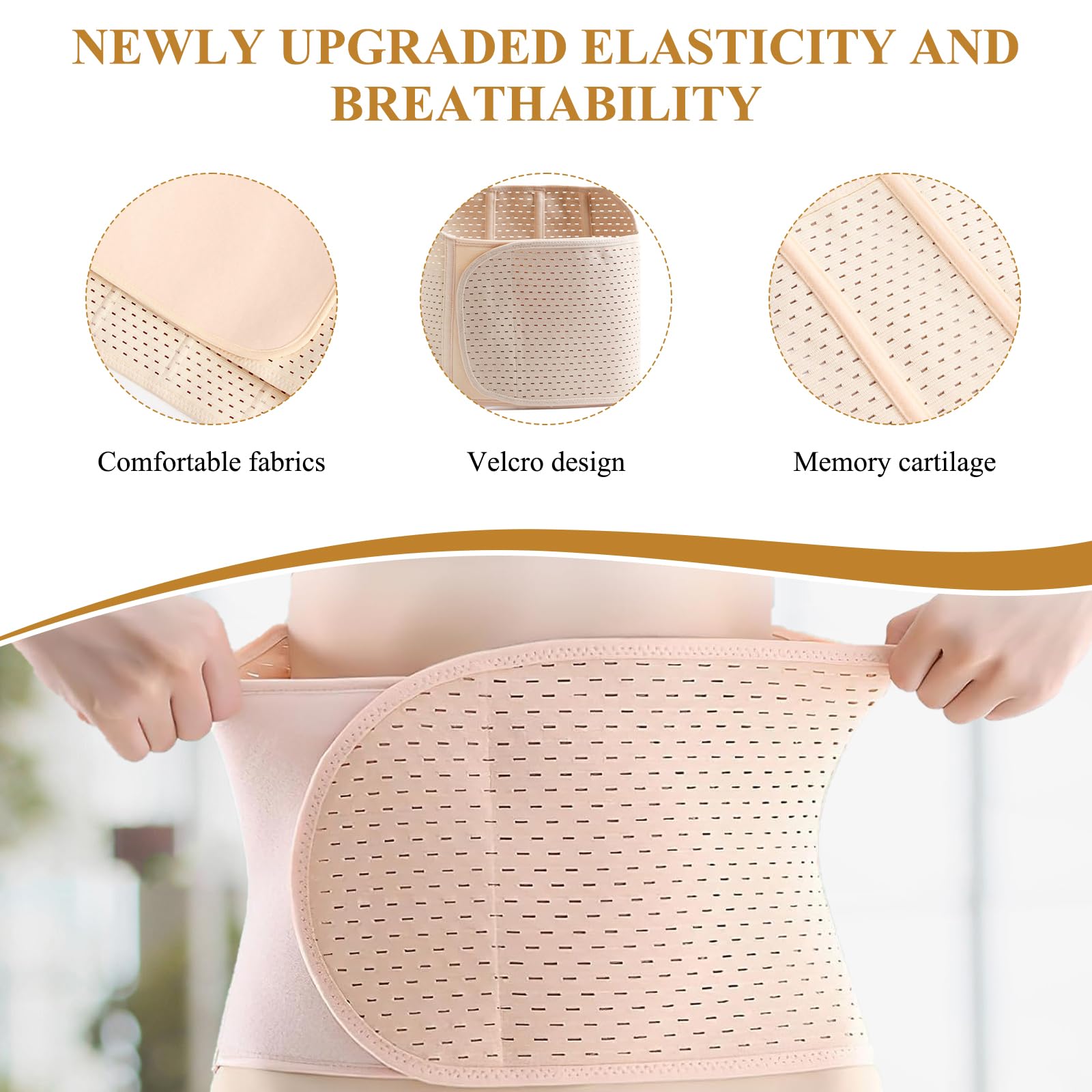 Raisand Postpartum Gürtel - 3in1 Bauchgurt Nach Geburt Für Damen In Hautfarbe