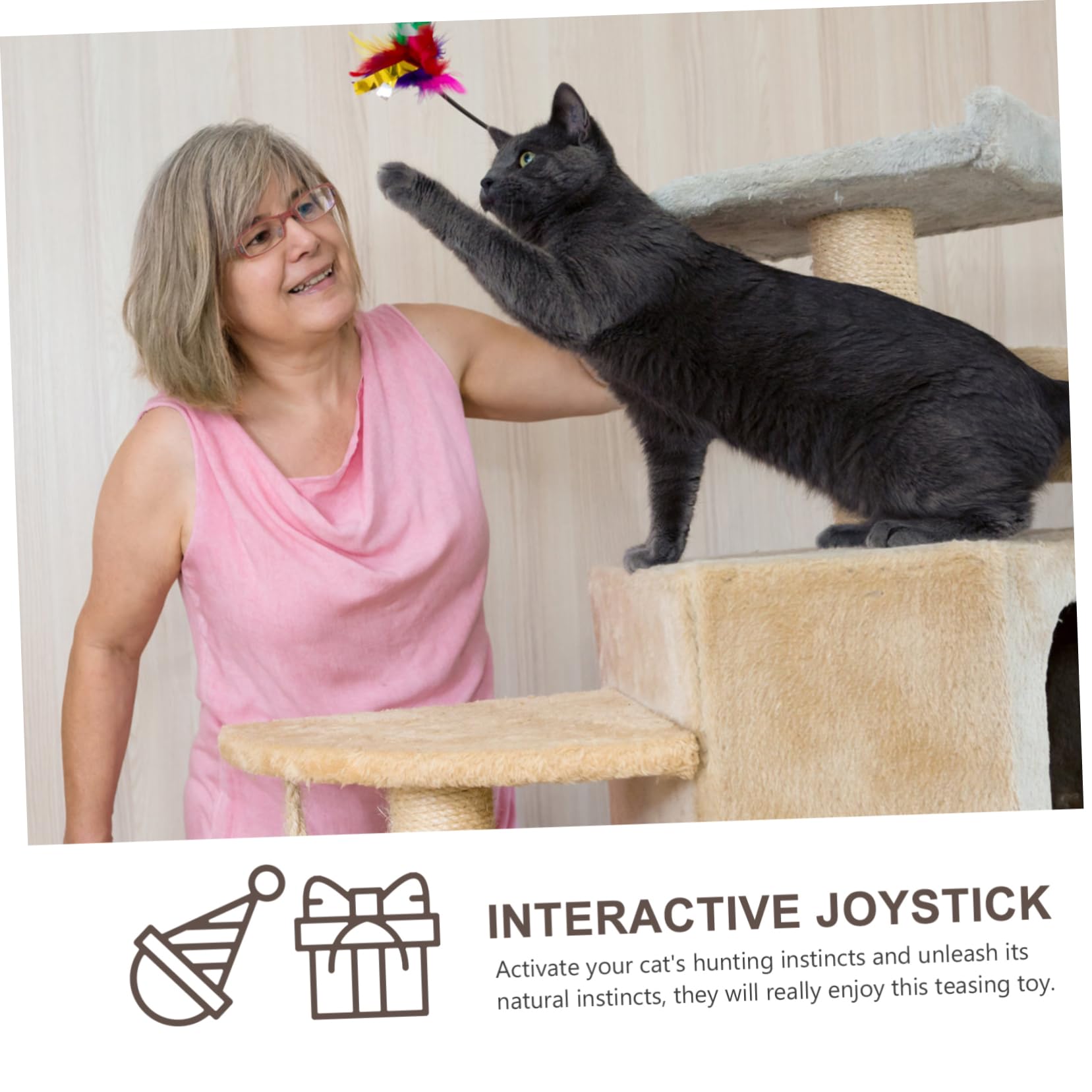 INOOMP 24stücke Katzenspielzeug Teiliges Plüsch Teaser-Sticks Für Katzen Interaktive Spielzeuge Mit Saugnapf Selbstspiel Und Unterhaltung Für Haustiere Stimuliert Die Neugier Und