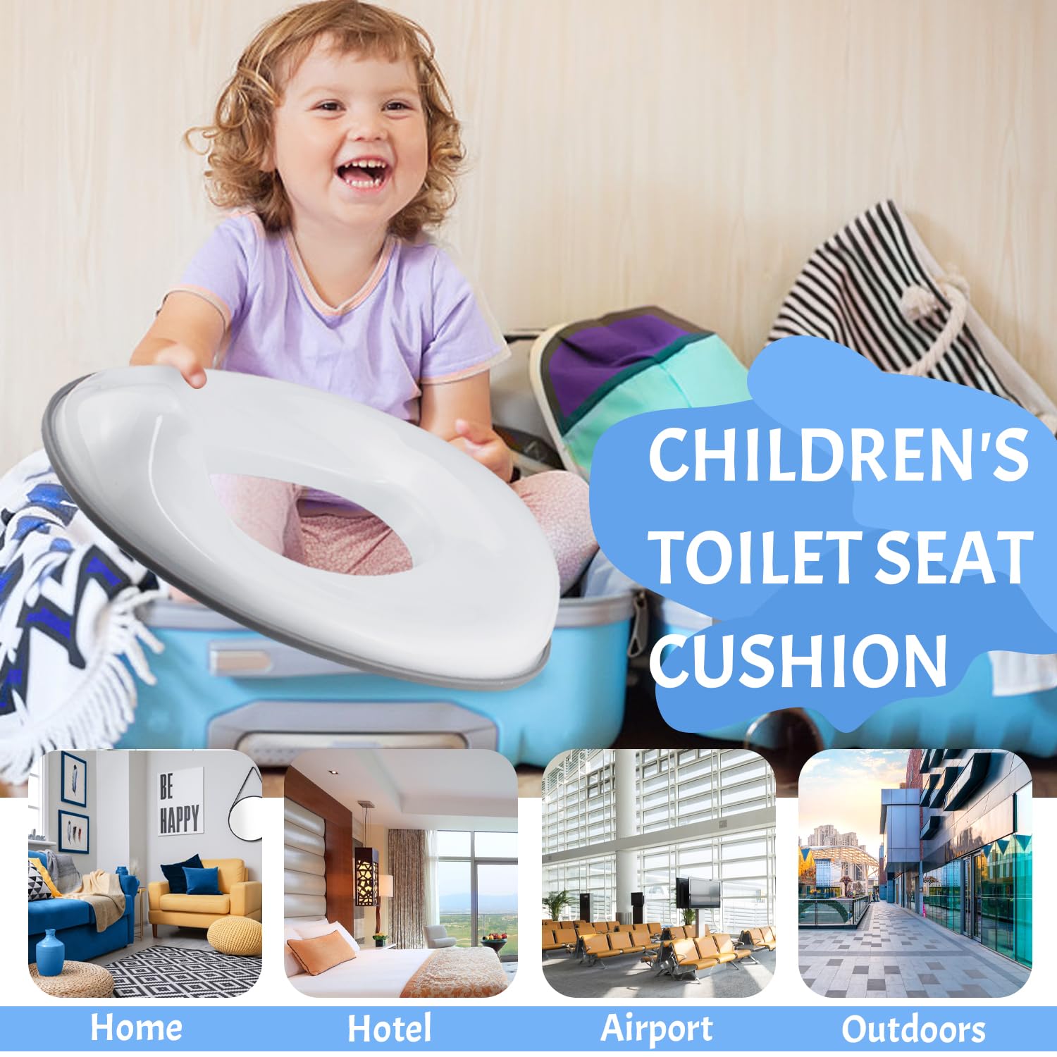 Riduttore WC per Bambini Vasino per Bambini WC Portatile Adattatore WC Bambini Utile Per l'addestramento alla Toilette, per Ragazze e Ragazzi
