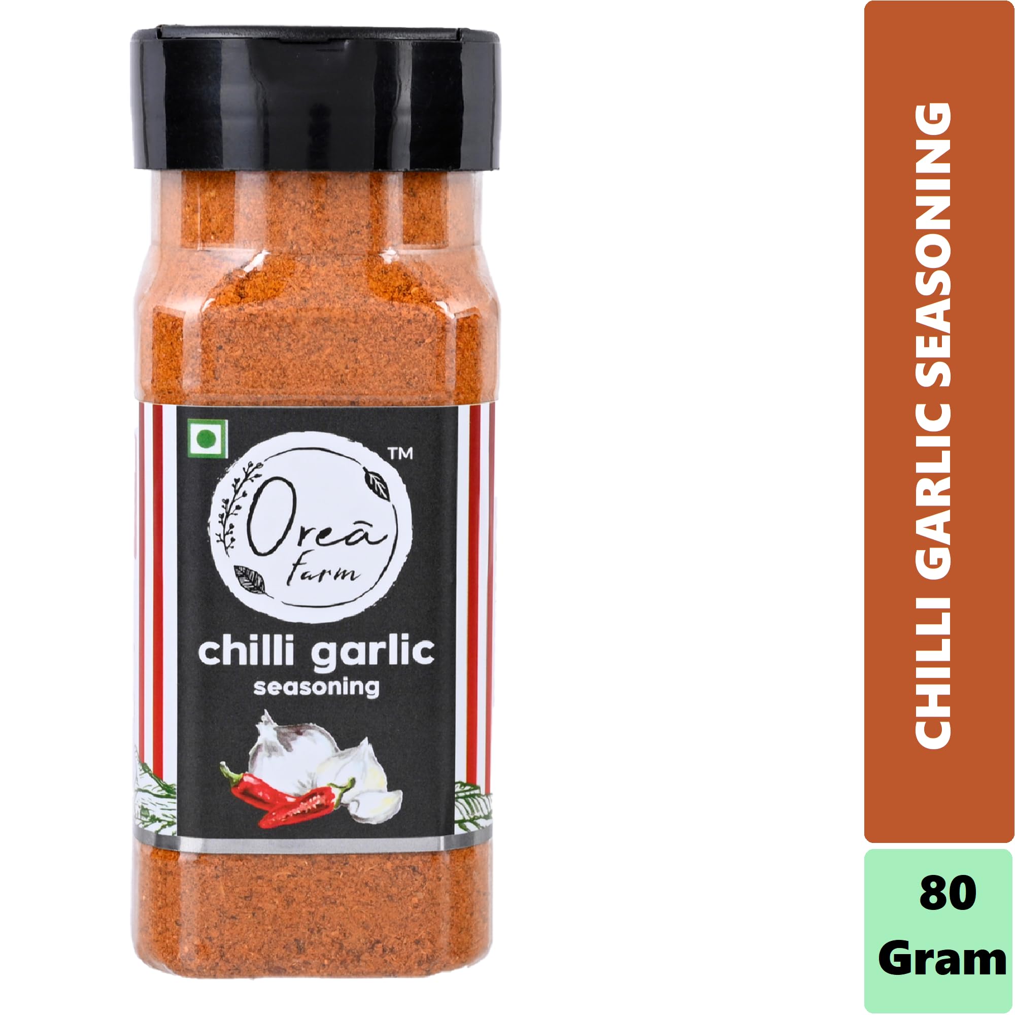 Orea Farm Chilli Garlic Seasoning 80gm, Spicy & Flavourful Seasoning for Pizza, Pasta, Snacks, and Cooking - No Artificial Flavours - Rich in Garlic and Chilli - Image 3 thumbnail