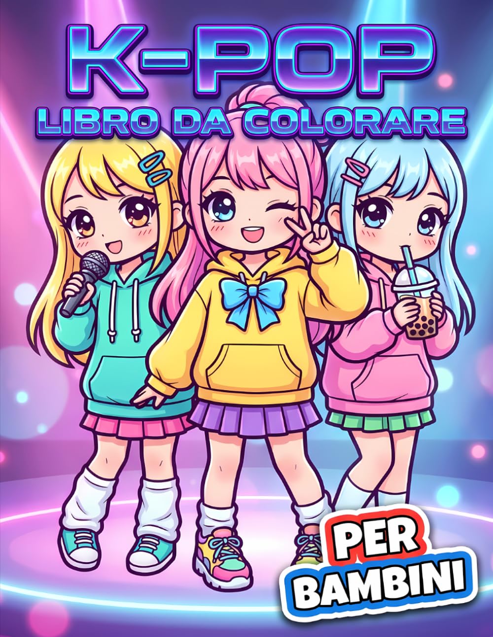 Libro da Colorare KPop: Illustrazioni Semplici E Graziose Per Bambini, Ragazze, Ragazzi E Appassionati Di Stile Coreano