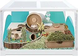 Niteangel Gaiola para hamster da série Stacker: - terrário de vidro empilhável e grande (cerca de 558 metros quadrados) para hamster gerbils ratos Lemming Degus ou outros animais de estimação de tamanho pequeno (vidro dos quatro lados)