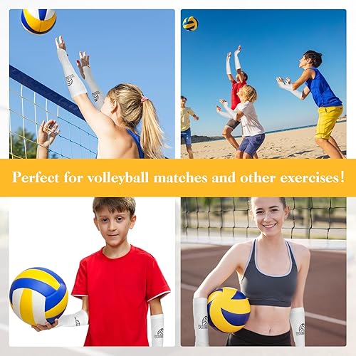 Miniatura 4 de Mangas de voleibol para brazos, mangas de antebrazo con almohadillas de espuma de protección y orificio para el pulgar, mangas acolchadas para niñas