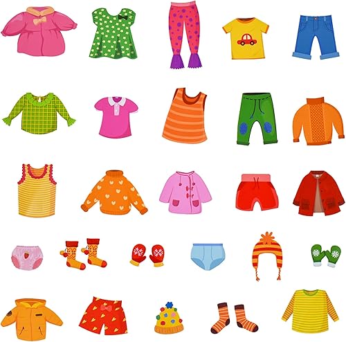 Maydahui 26 calcomanías de ropa para niñas y niños, calcomanías de clasificación de ropa extraíbles para armario, cajón, organización del hogar,