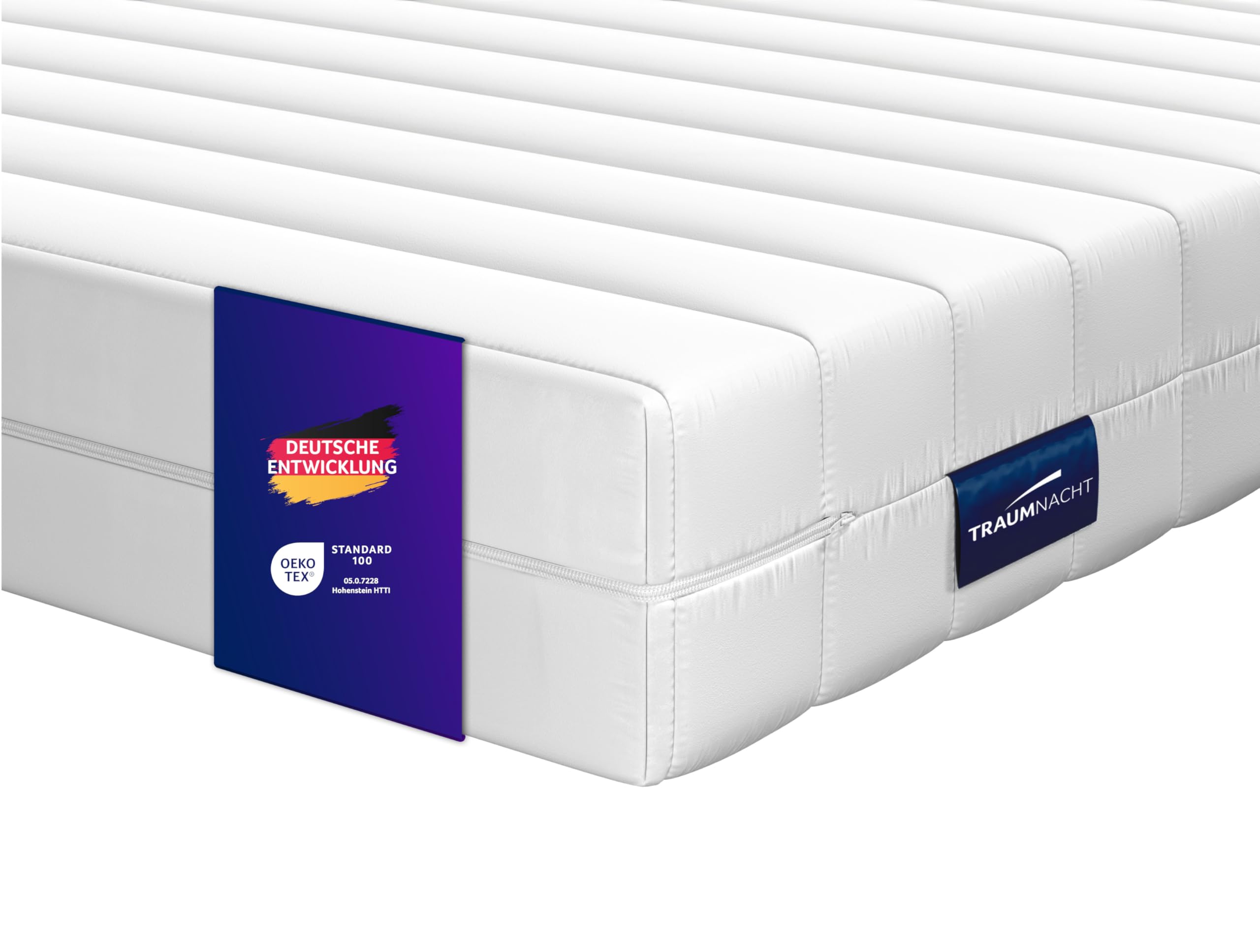 Traumnacht Basic Tonnentaschenfederkernmatratze 120x200 cm | H3 mittelfest | 7-Zonen ergonomisch & atmungsaktiv | Öko-Tex zertifiziert | deutscher Qualitätsstandard