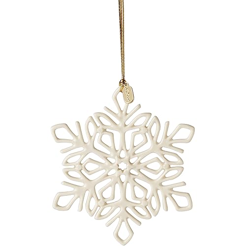 Lenox 2021 Snow Fantasies Snowflake Ornament, 0.20 LB, Ivory