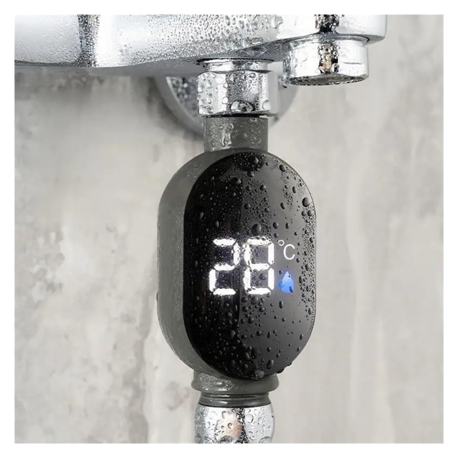 LED-Duschthermometer. LED-Duschtemperaturanzeige, LED-Digitalanzeige, Badewassertemperaturanzeige, wasserdichter Badthermostat for das Badezimmer zu Hause Digitale Duschtemperaturanzeige