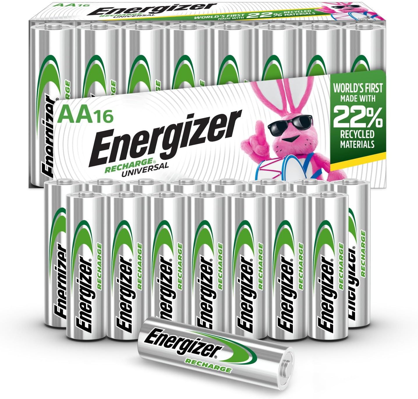 Energizer Recharge Universal Rechargeable AA Batteries (16 Pack)