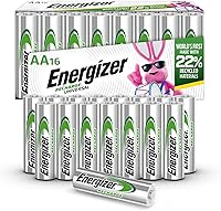 Energizer Recharge Universal AA Rechargeable Batteries, 16-Pack NiMH Double A - Long-Lasting, Eco-Friendly Power for Cameras, Toys & Gaming