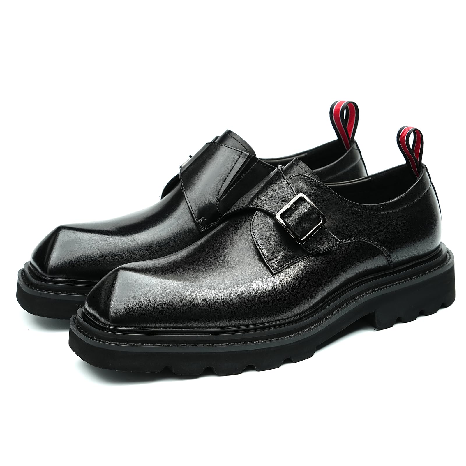Générique Chaussures Semelles Epaisses Respirantes en Cuir Véritable pour Hommes Chaussures à Boucle Affaires Décontractées